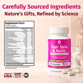 1 Body Compléments Alimentaires Cheveux Peau Ongles Biotine 60 Capsules prise en main