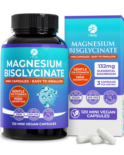 1 Body Magnésium Bisglycinate 120 capsules avant