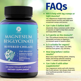 1 Body Magnésium Bisglycinate 120 capsules en gros plan
