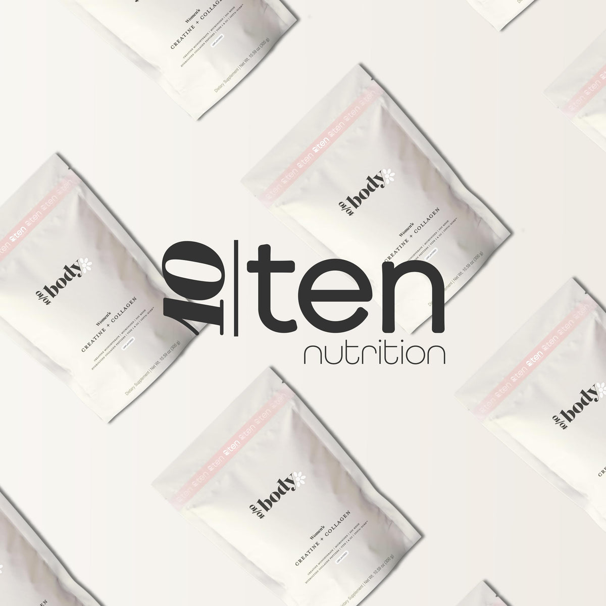10Ten Nutrition Créatine + Collagène dans son emballage