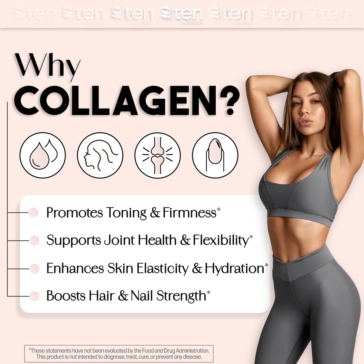 10Ten Nutrition Créatine + Collagène en préparation de smoothie
