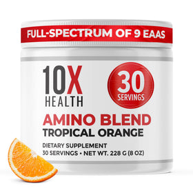 10X Health Acides Aminés poudre orange tropicale avant ouverture