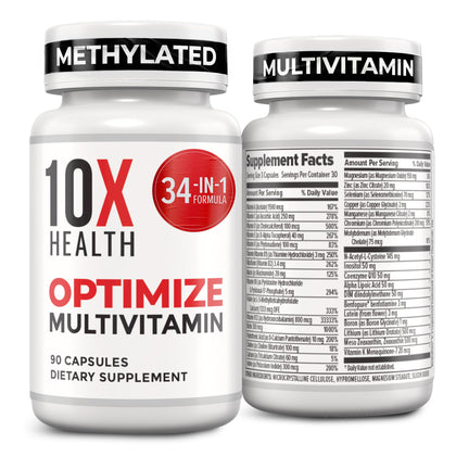 10X Health System Multivitamine Méthylée 90 Capsules vue de face