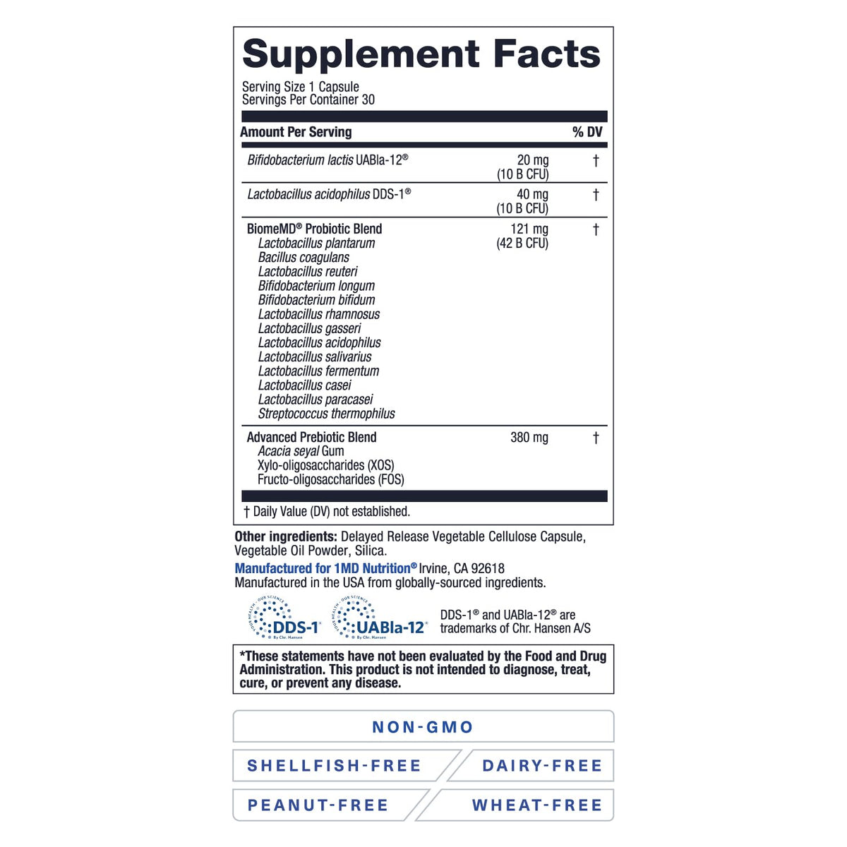 1MD Nutrition BiomeMD Probiotiques capsules ouvertes