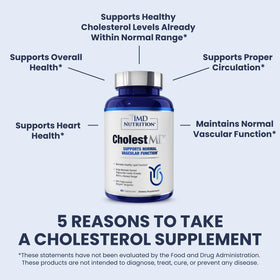 1MD Nutrition CholestMD 120 Capsules, vue arrière avec ingrédients