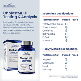 1MD Nutrition CholestMD capsules sur une cuillère en bois