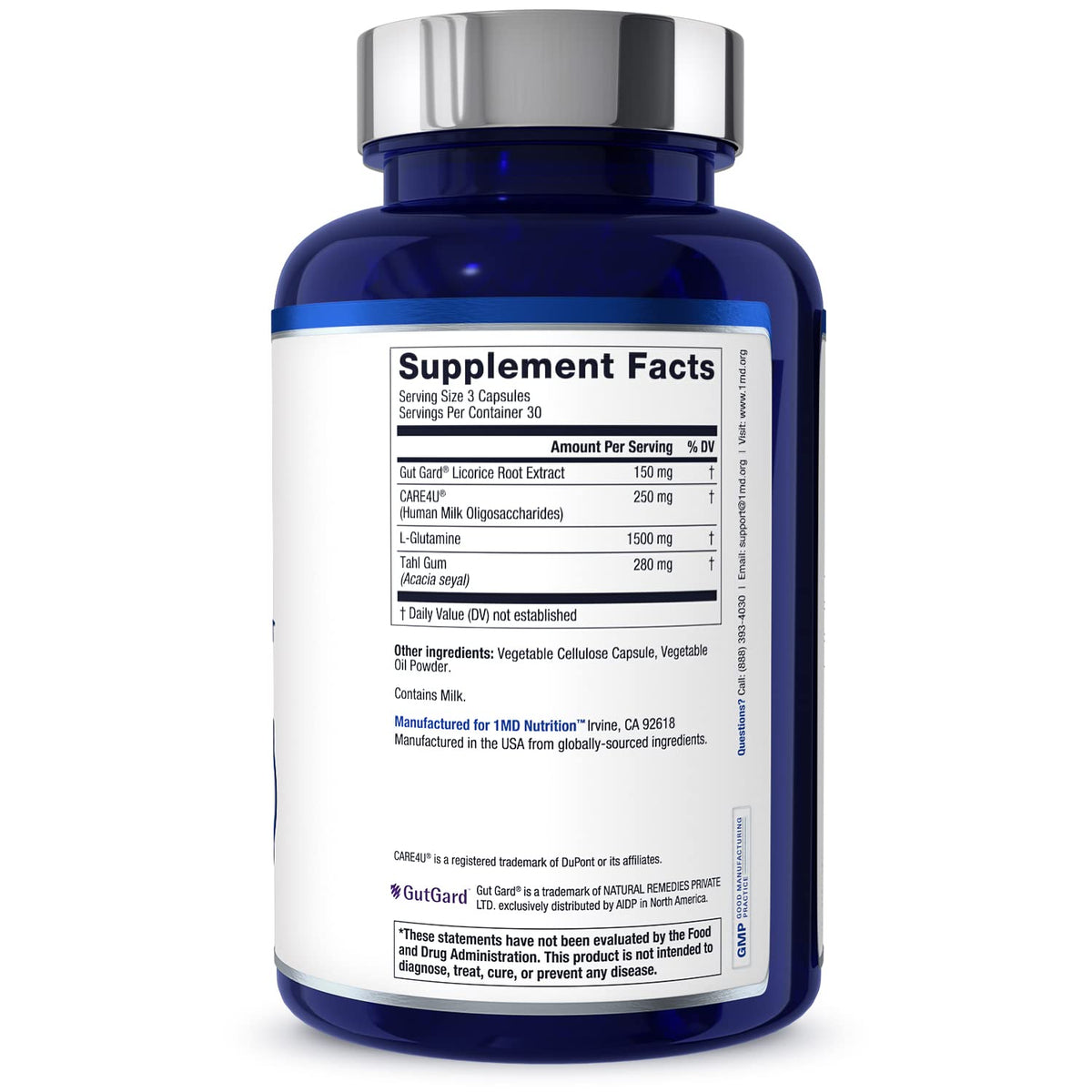 1MD Nutrition GutMD L-Glutamine capsules ouvertes