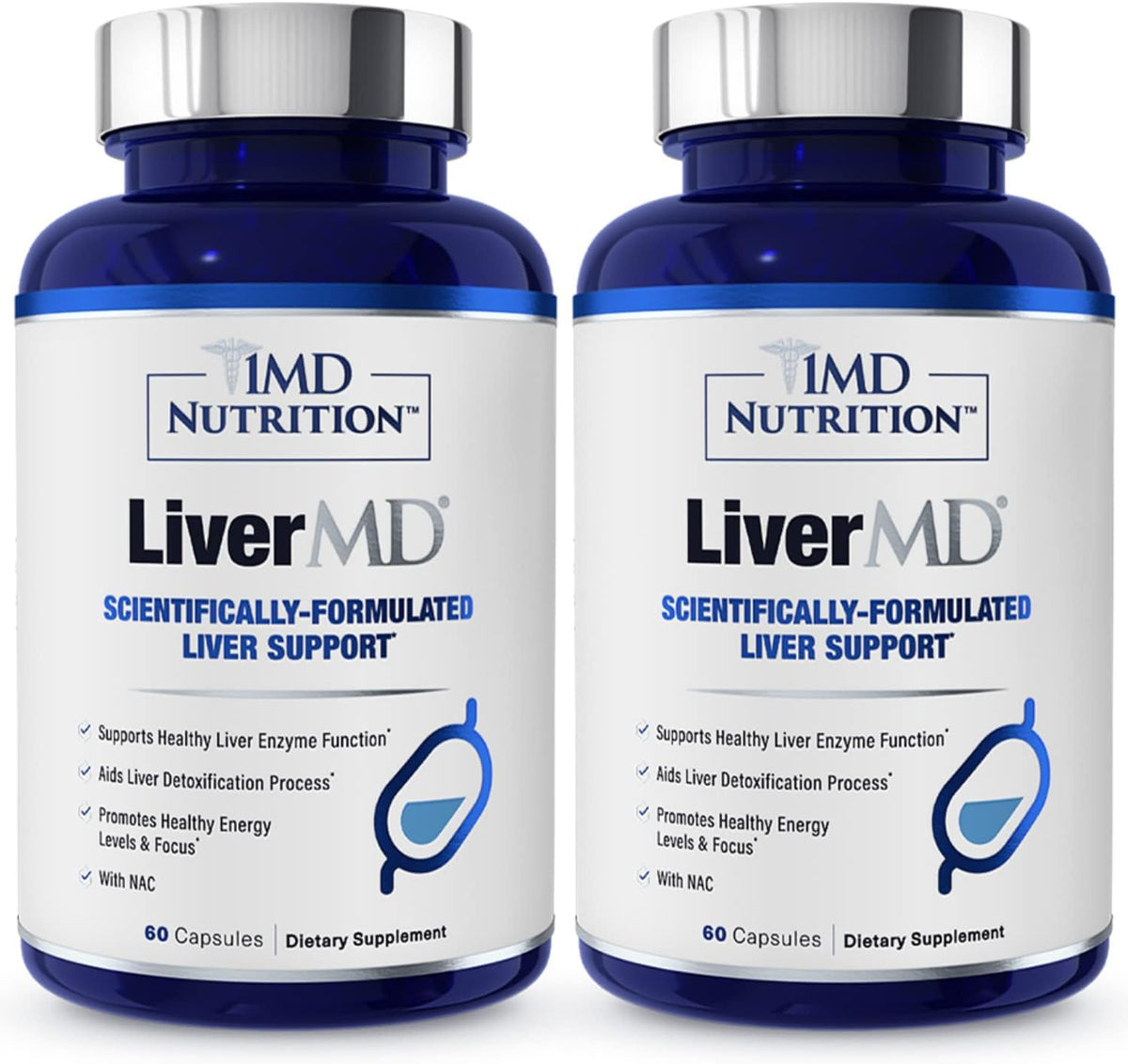 1MD Nutrition LiverMD complément alimentaire 60 capsules vue de face
