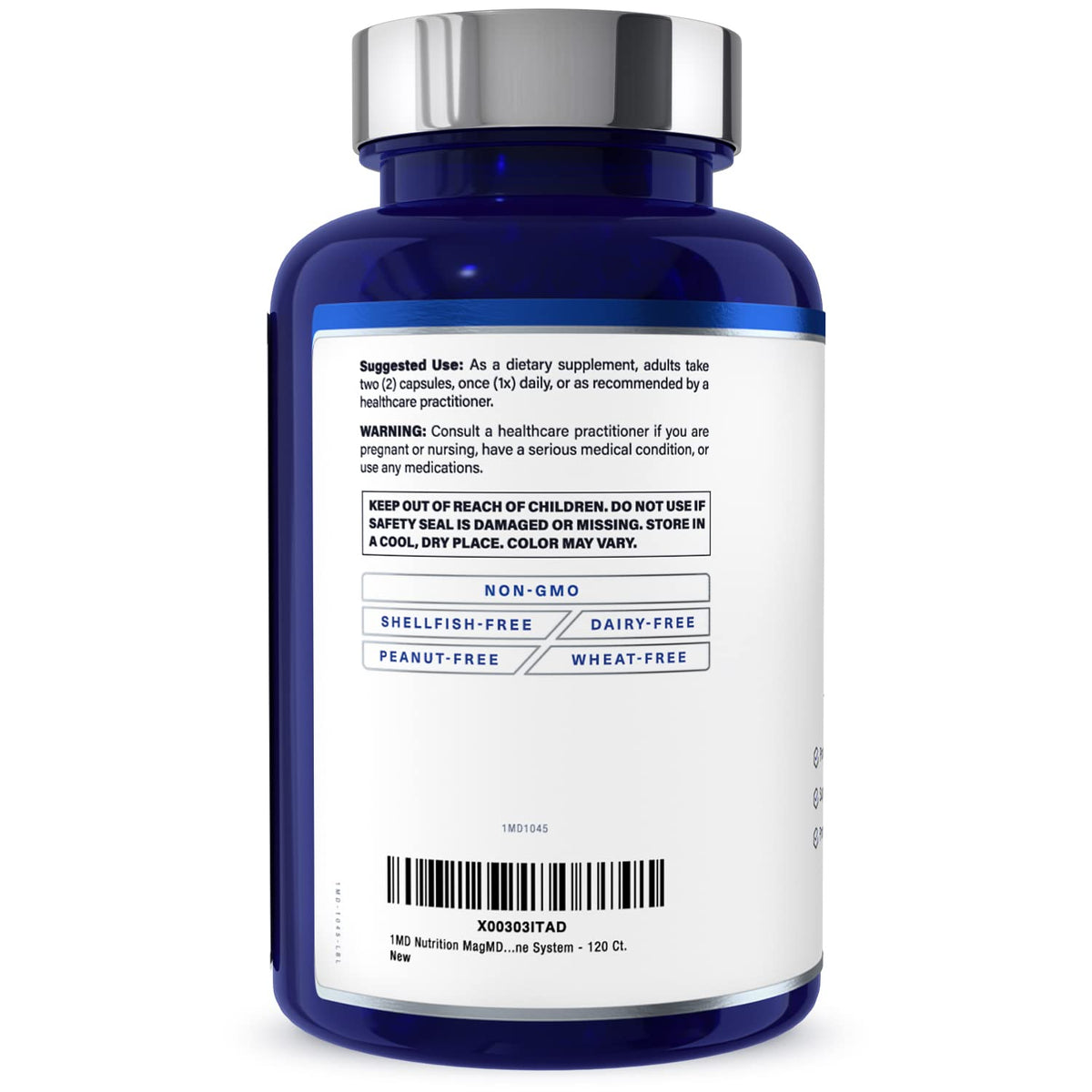 1MD Nutrition MagMD Plus sur une table avec d'autres compléments
