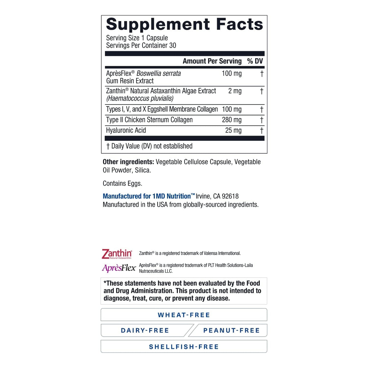 1MD Nutrition MoveMD capsules à côté d'un verre d'eau
