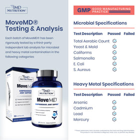 1MD Nutrition MoveMD étiquette détaillée du produit