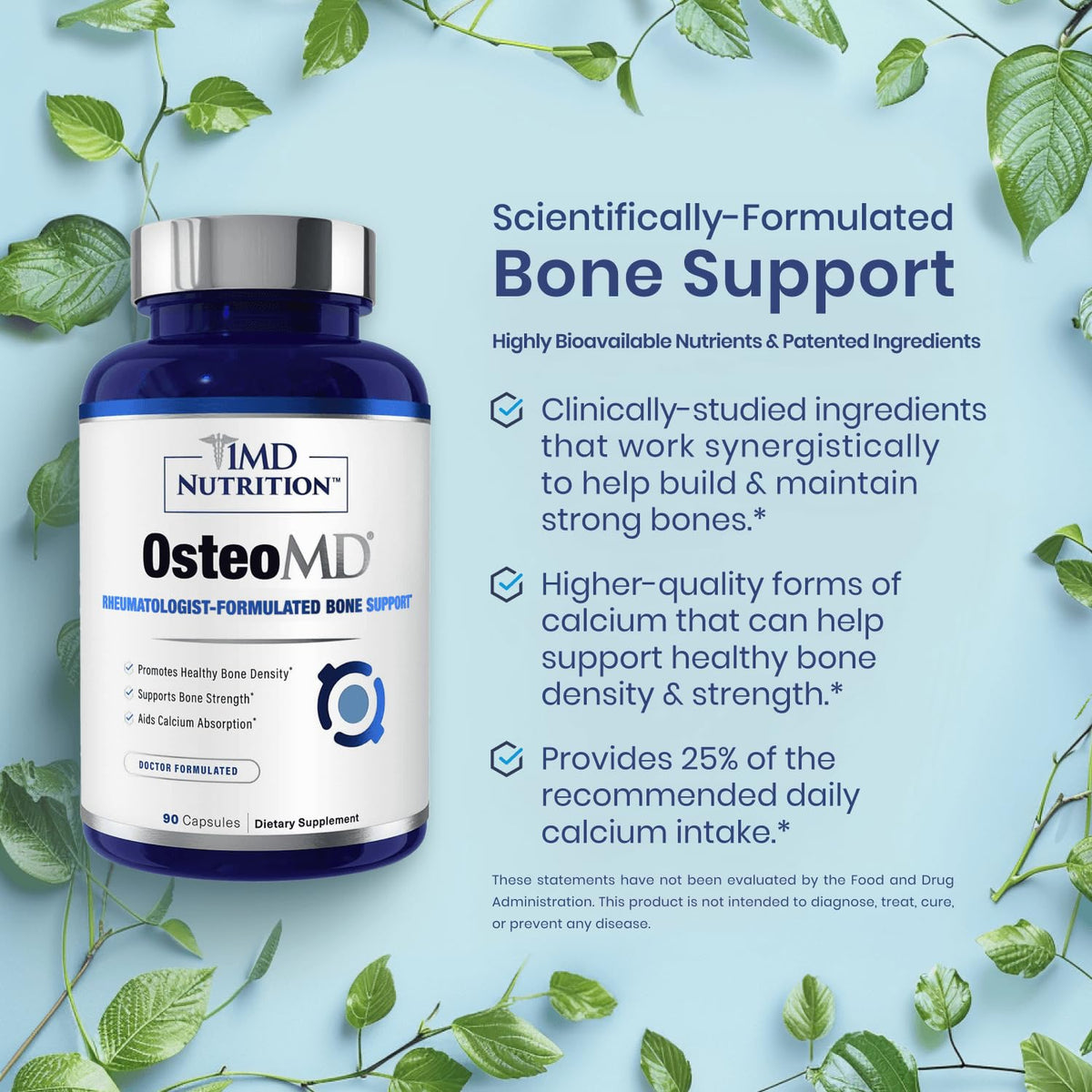 1MD Nutrition OsteoMD ouvert avec capsules à côté