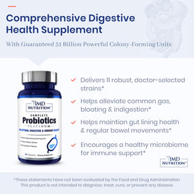 1MD Nutrition Probiotiques 30 Gélules Végétales sur fond blanc