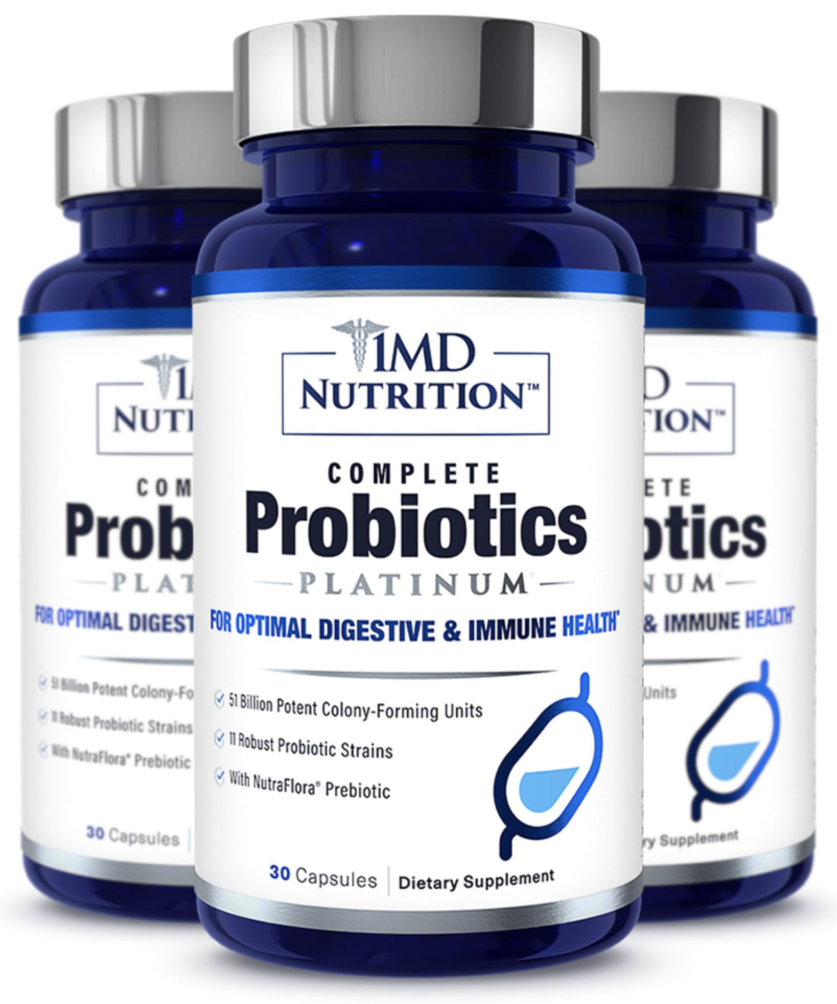 1MD Nutrition Probiotiques 30 Gélules Végétales vue de face