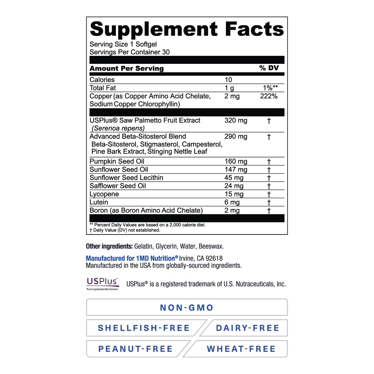 1MD Nutrition ProstateMD Complément Alimentaire vue de côté