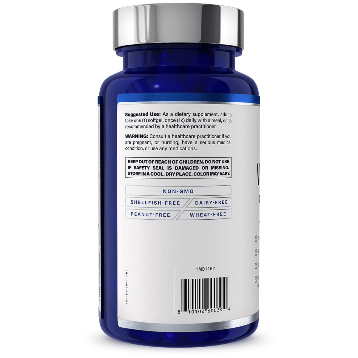 1MD Nutrition VisionMD gélules avec ingrédients en arrière-plan