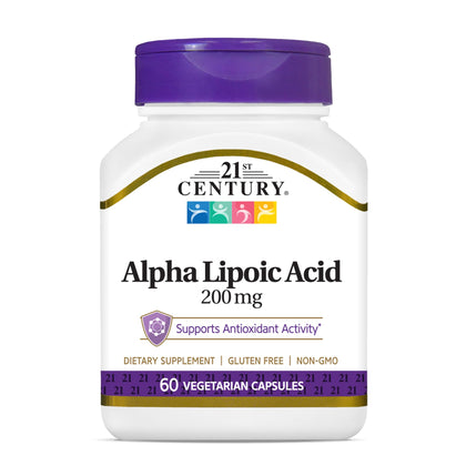 21st Century Acide Alpha Lipoïque 200mg capsules, vue de face