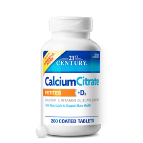 21st Century Citrate de Calcium + D3 200 Petites, vue de face