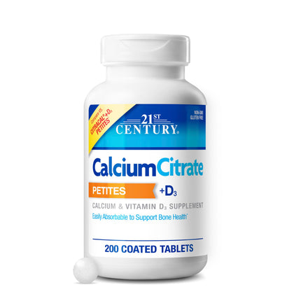 21st Century Citrate de Calcium + D3 200 Petites, vue de face