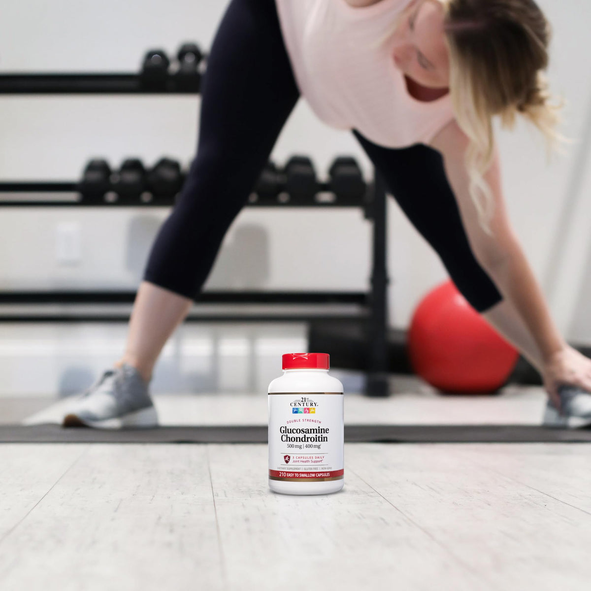 21st Century Glucosamine Chondroitin 500/400mg comprimés sur une table