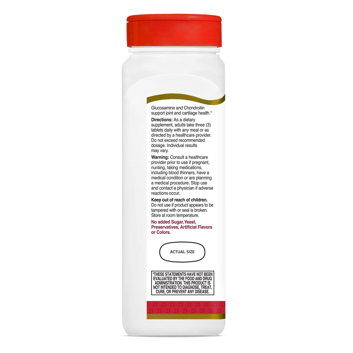 21st Century Glucosamine Chondroitin 500/400mg emballage et étiquettes