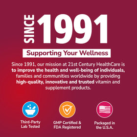 21st Century Glucosamine Chondroitin 750mg/600mg contenant sur une table