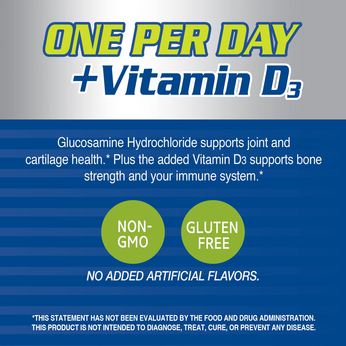 21st Century Glucosamine Daily Complex Plus D comprimés, vue de côté