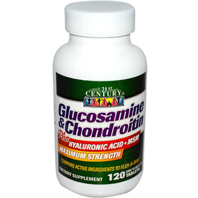 21st Century Glucosamine et Chondroitine Plus 120 comprimés vue de face