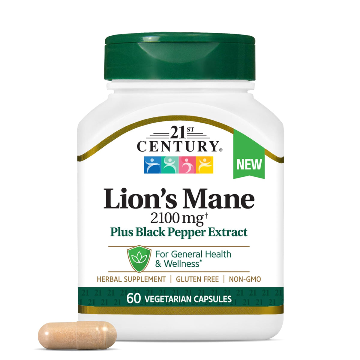 21st Century Lion's Mane gélules 2 100 mg vue de face