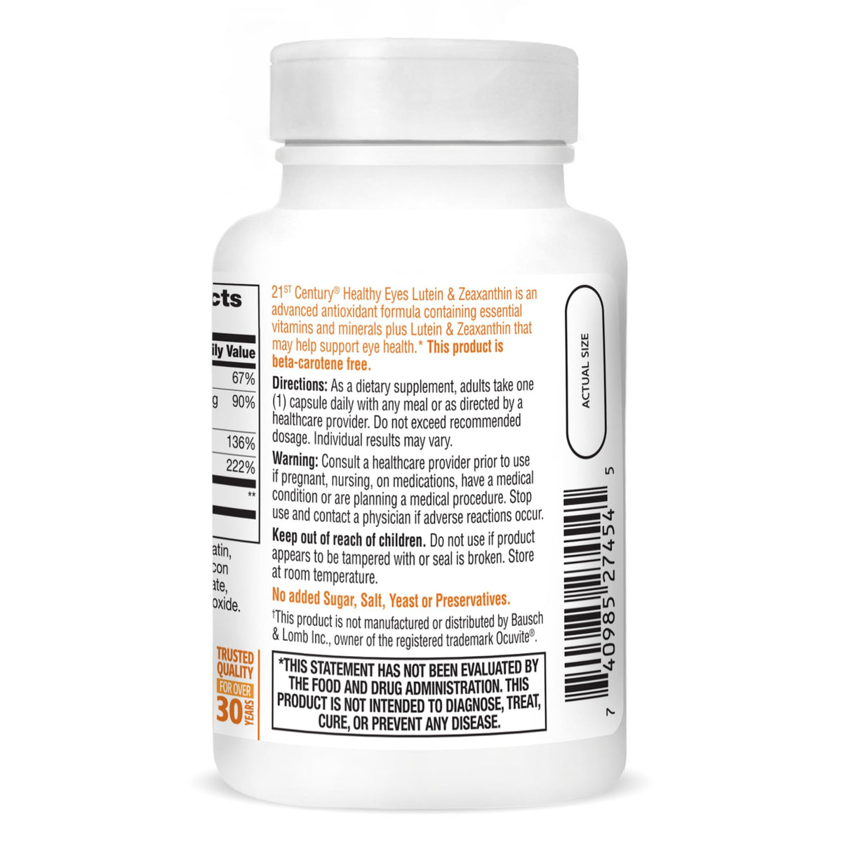21st Century Luteine et Zéaxanthine capsules en main