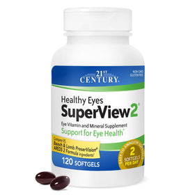 21st Century SuperView 120 gélules pour la santé des yeux, flacon avant