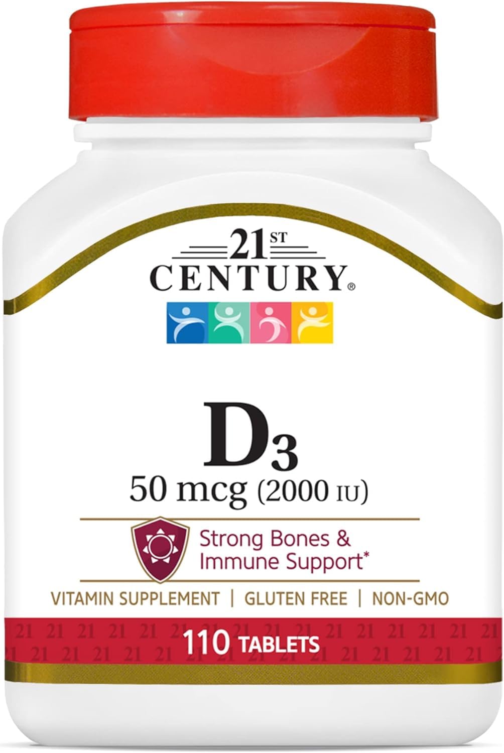 21st Century Vitamine D3 2000 UI 110 comprimés vue de face