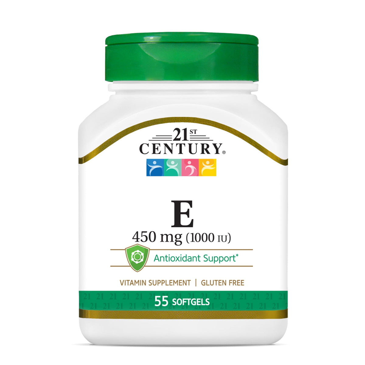21st Century Vitamine E 1000 IU Gélules avant, 55 gélules