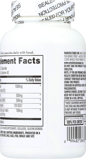 365 by Whole Foods Market Glucosamine Chondroïtine 120 capsules avec étiquette