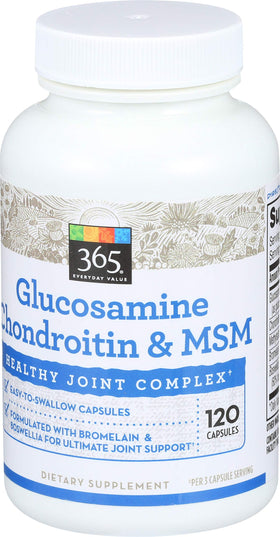 365 by Whole Foods Market Glucosamine Chondroïtine 120 capsules côté