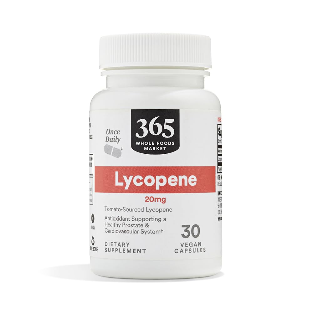 365 by Whole Foods Market Lycopène 20 mg 30 capsules végétales, vue de face