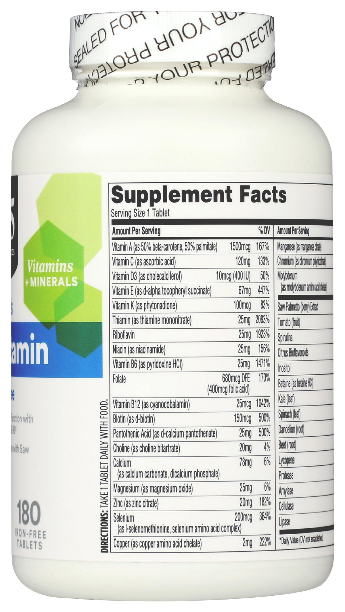 365 by Whole Foods Market Multivitamines Quotidiennes - côté de la boîte