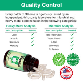 3Biome complément probiotique 60 capsules végétales en main
