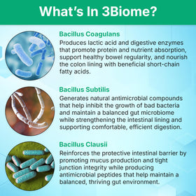 3Biome complément probiotique 60 capsules végétales ouvertes