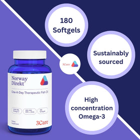 3Care Huile de Poisson Omega-3 2000mg gélules côté