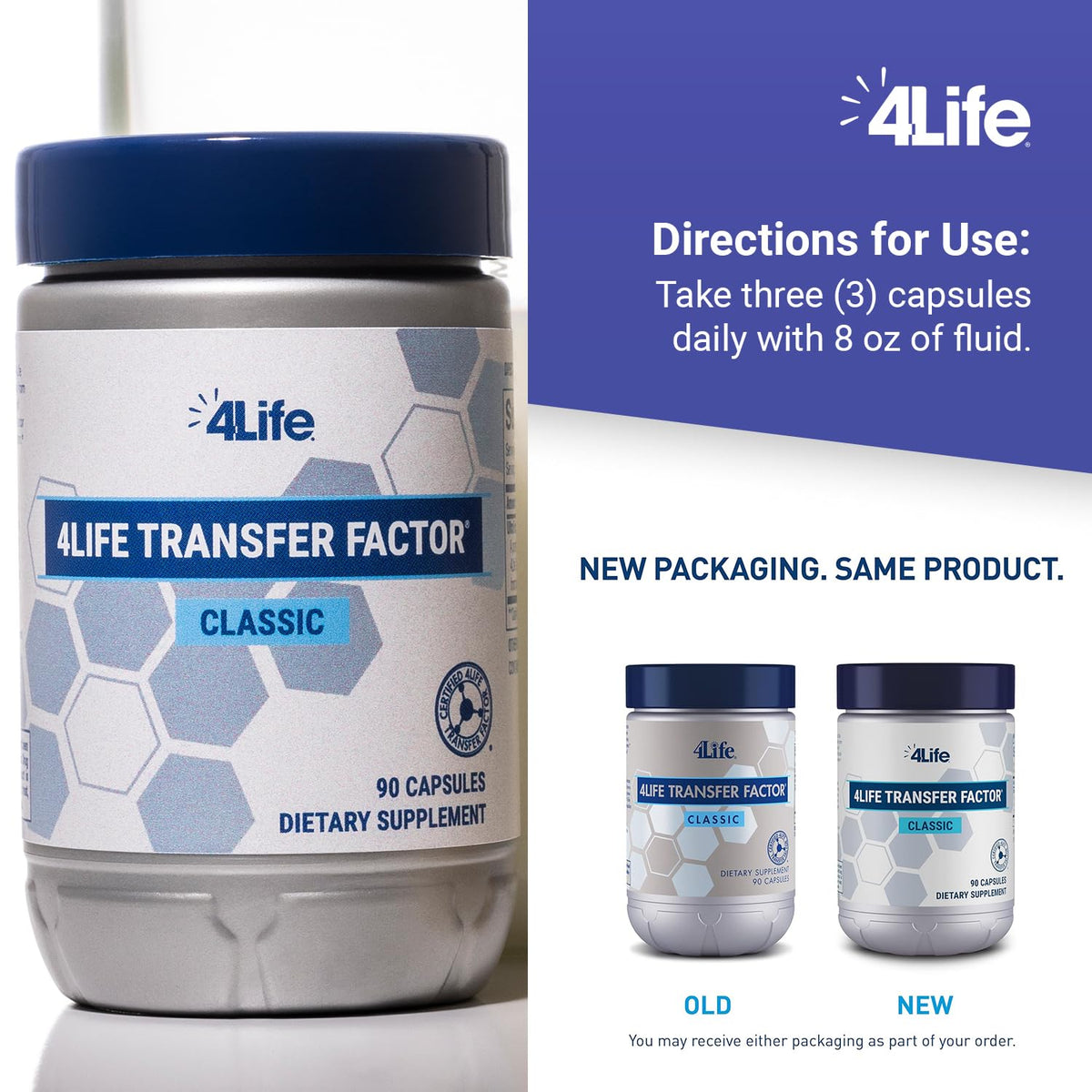 4Life Complément Alimentaire Classic 90 capsules sur une table