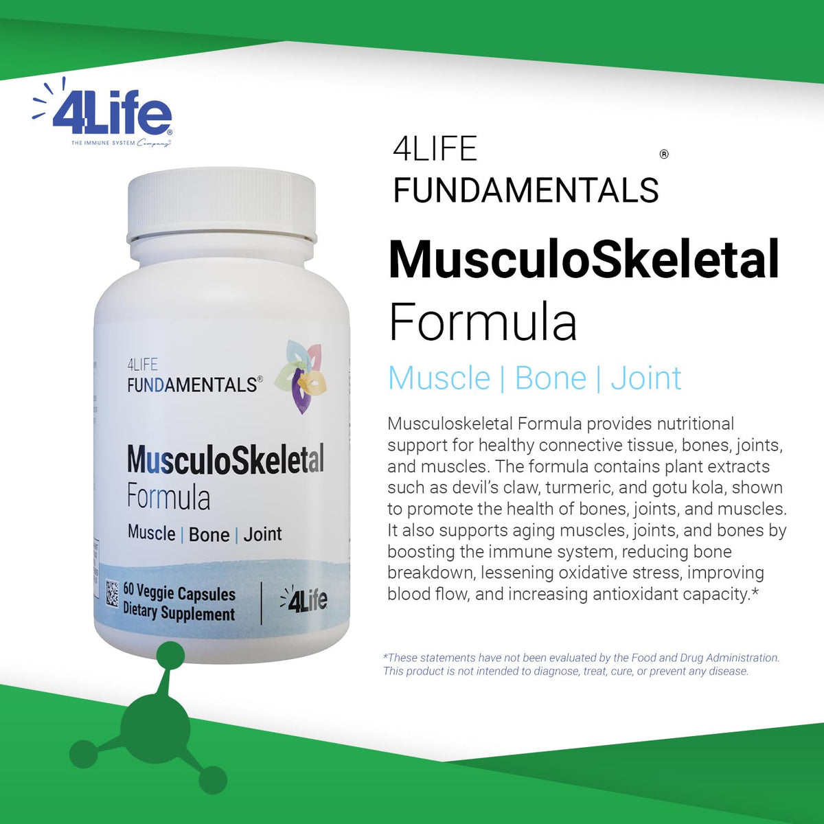 4Life Formule MusculoSquelettique, capsules ouvertes sur une table