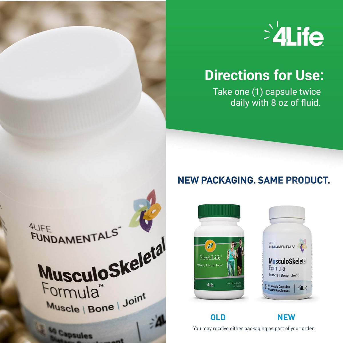 4Life Formule MusculoSquelettique, capsules prêtes à être consommées