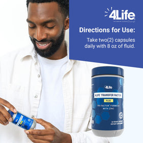 4Life Transfer Factor Plus Zinc avec un fond naturel