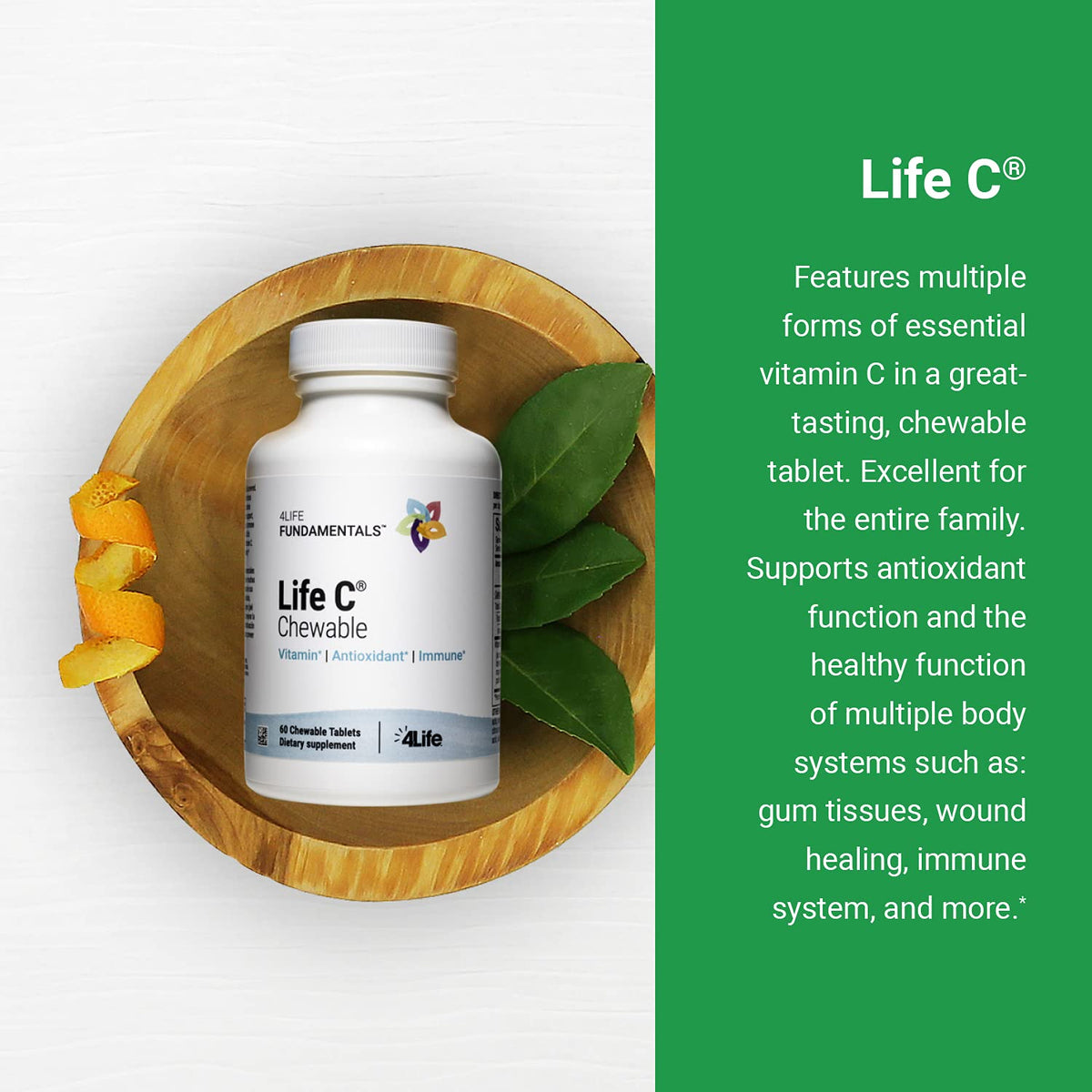 4Life Vitamine C comprimés à mâcher, prise quotidienne