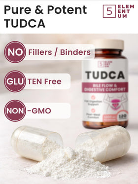 5 elementum TUDCA Complément Alimentaire 1200mg capsules en gros plan