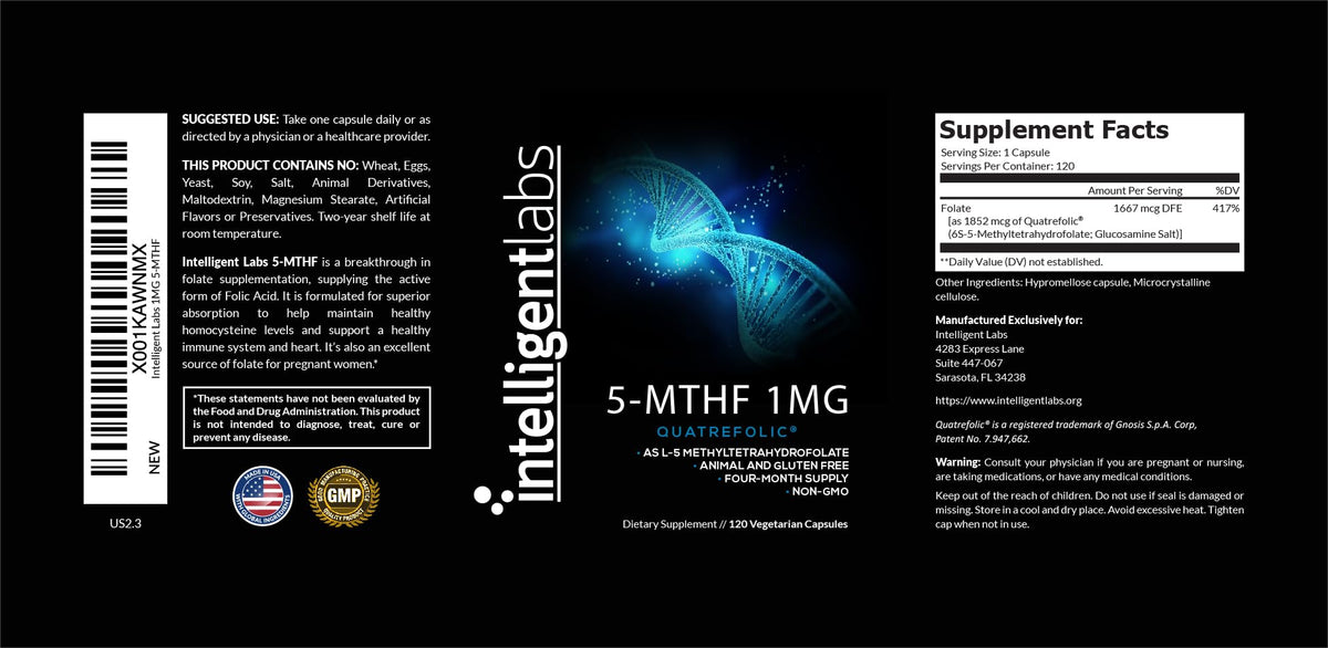 5-MTHF Methylfolate Intelligent Labs avec ingrédients