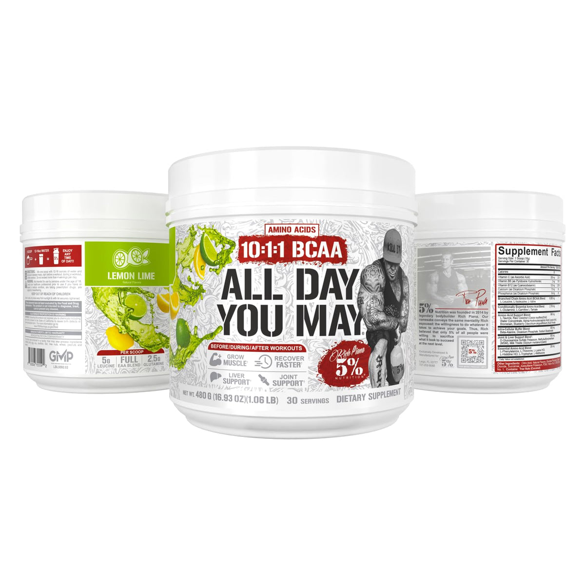 5% Nutrition AllDayYouMay BCAA 540g Citron Vert - utilisation pendant l'entraînement