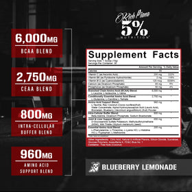 5% Nutrition AllDayYouMay BCAA Poudre 612g - Citron Myrtille vue arrière
