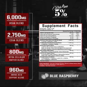 5% Nutrition AllDayYouMay Poudre BCAA Caffeinée 621g mélange dans un verre